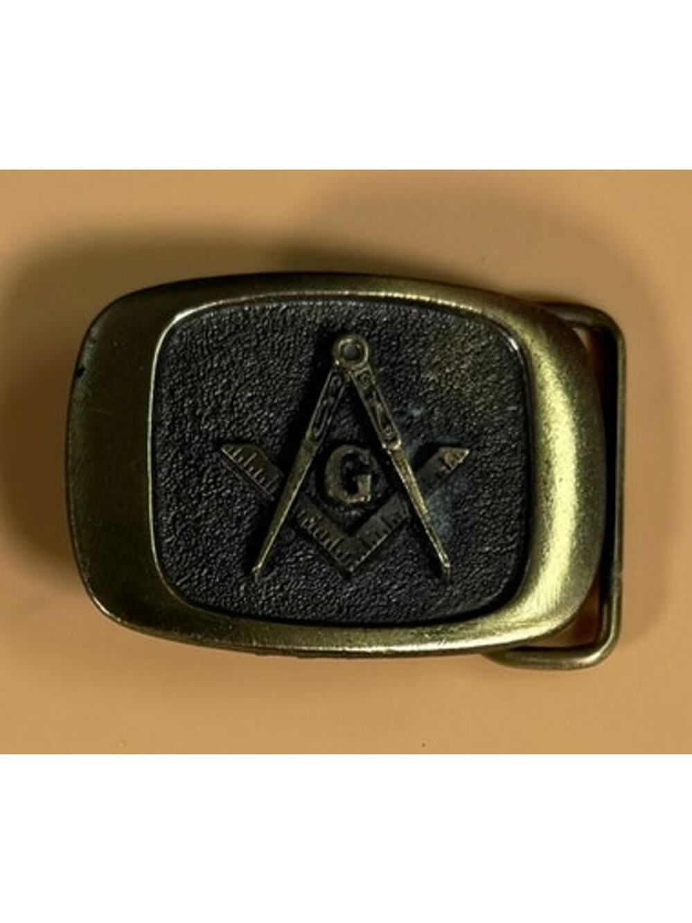 Vintage 1983 Masonic Belt Buckle Serial No. D1307 Freemason Metal Collectible
